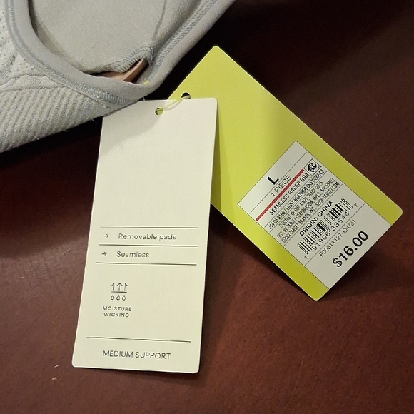 Two All In Motion Sports Bras Size Large, Light‎ Grey, and Dark Heather Grey New - Picture 4 of 7